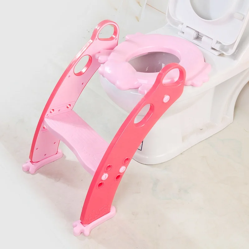 

Hot Sale Foldable Baby Potty Training Toilet Safety Potty Training Seat With Step Stool Ladder, 3 colors