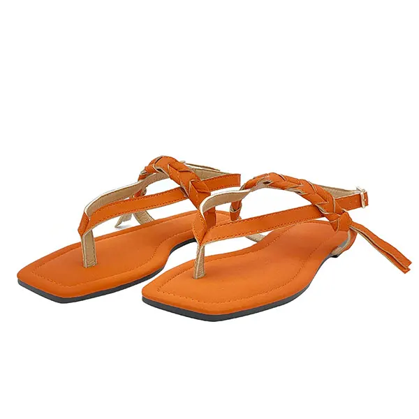 

Shoes stock women's sandals fashion sandals for women and ladies summer new 2021 trendy woman beach Herringbone flat sandals