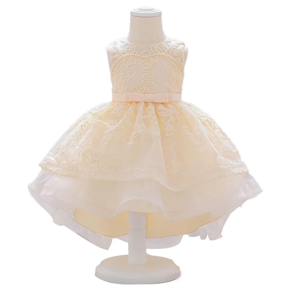 

Wholesale 3-24Month Long Tail Birthday Smocked Kids Party Dress For Children T1939XZ, White,peach,red,champagne