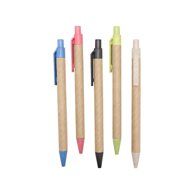 

Environmentally-friendly retractable Paper Tube ball pen with a recycled cardboard barrel