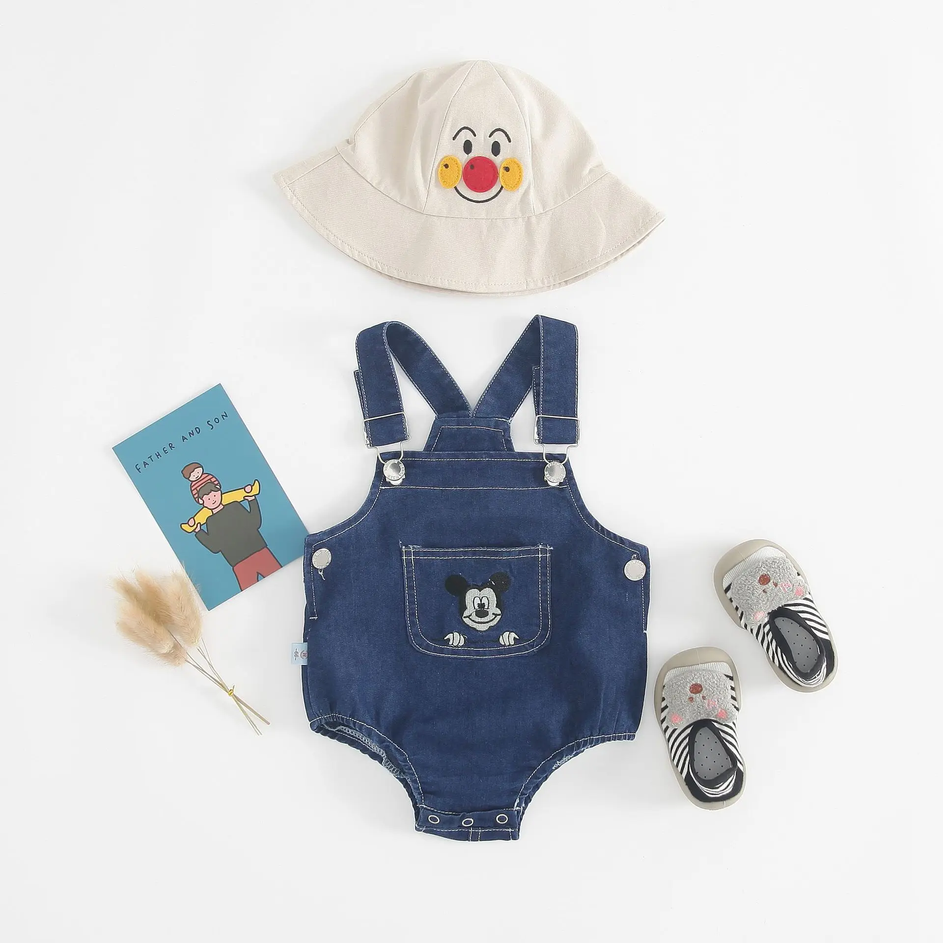 

Low price and good plain baby toddler denim polo romper baby with high quality, As picture shown