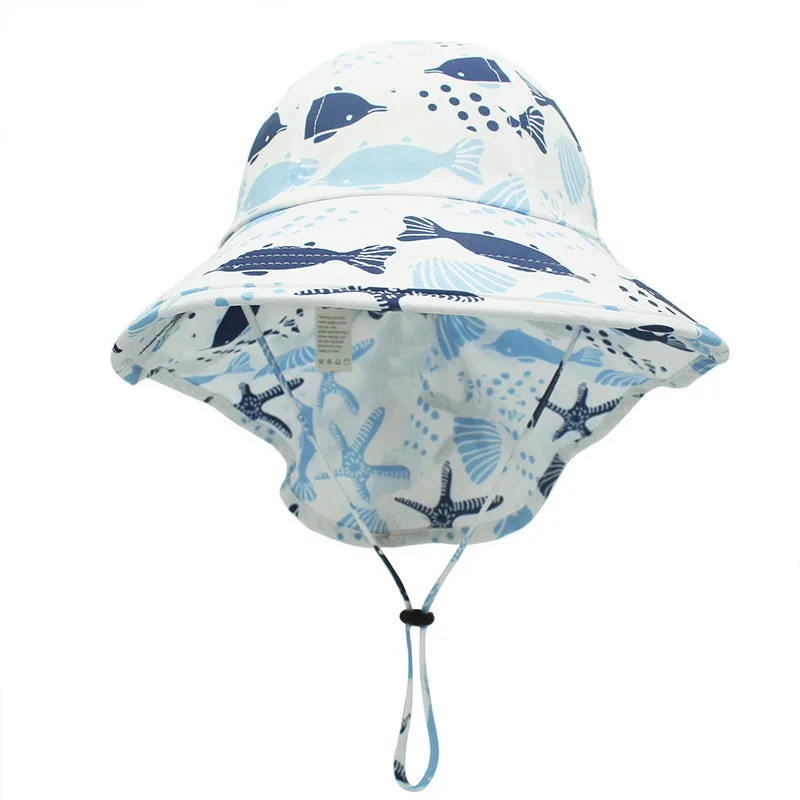 

Cute Ocean Cartoon Design Unisex Baby Summer Sun Protect Beach Hats