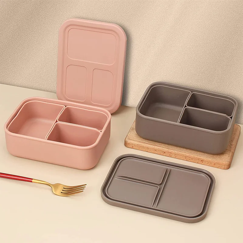 

New Product Ideas 2023 BPA Free Collapsible Silicone Food Containers Silicone Kids Bento Lunch Box With Compartments
