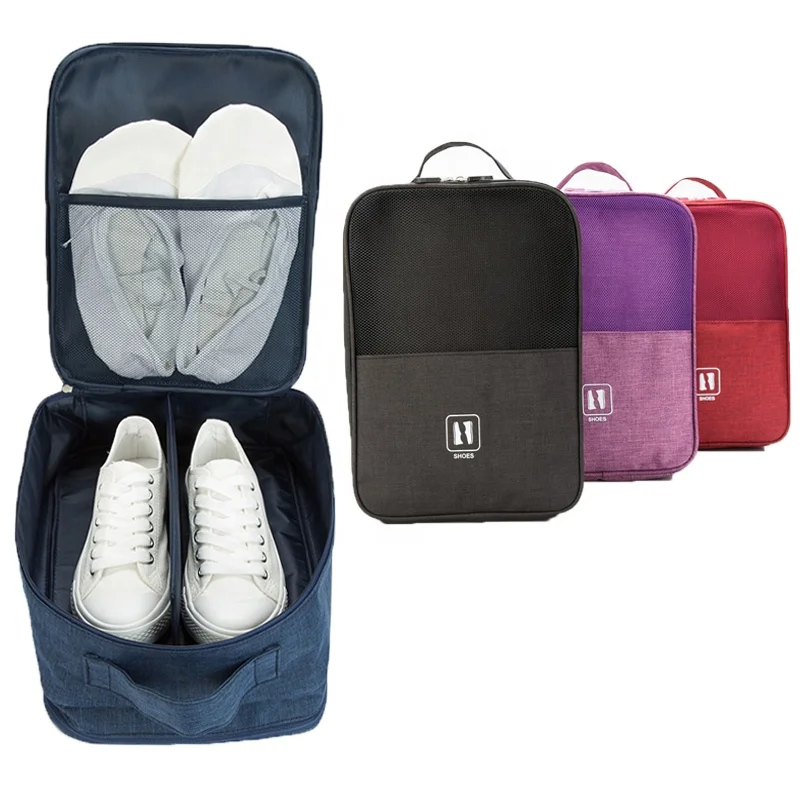 

Manufacturer Supply Gym Sport Shoes Storage Carry Bags Portable Travel Zipper Shoe Bag, Black / navy / red / purple / customized