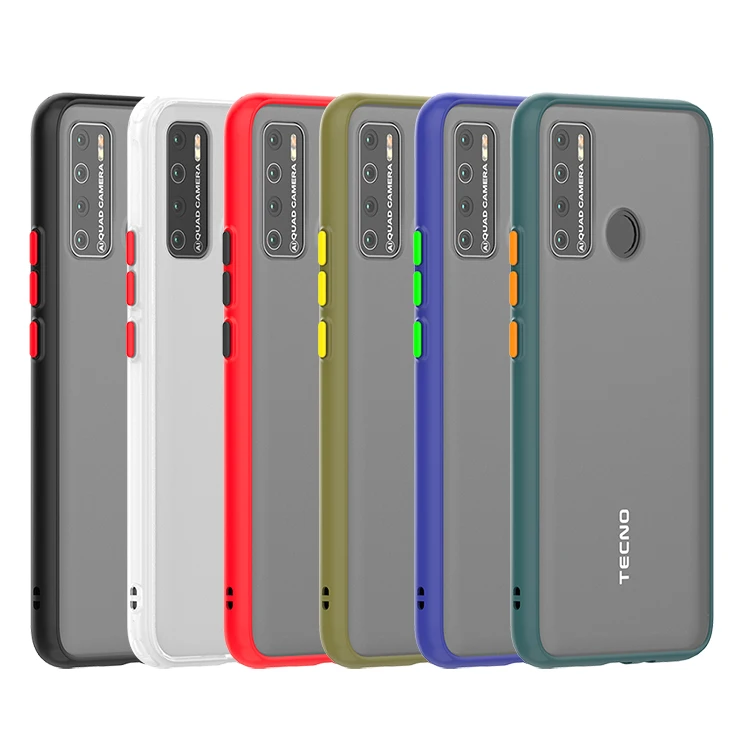 

New Popular skin feel transparent frosted pc tpu combo case back cover for TECNO Pouvoir 4 Pro case shockproof