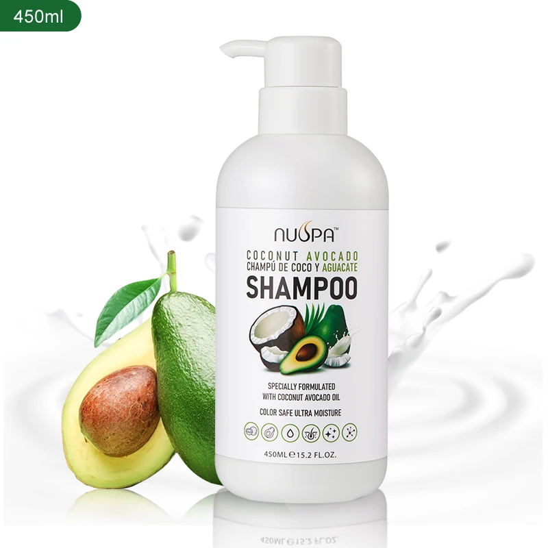 

Private Label Coconut Avocado Shampoo for Hair Dye Color Repairing Organic Clear Shampoo