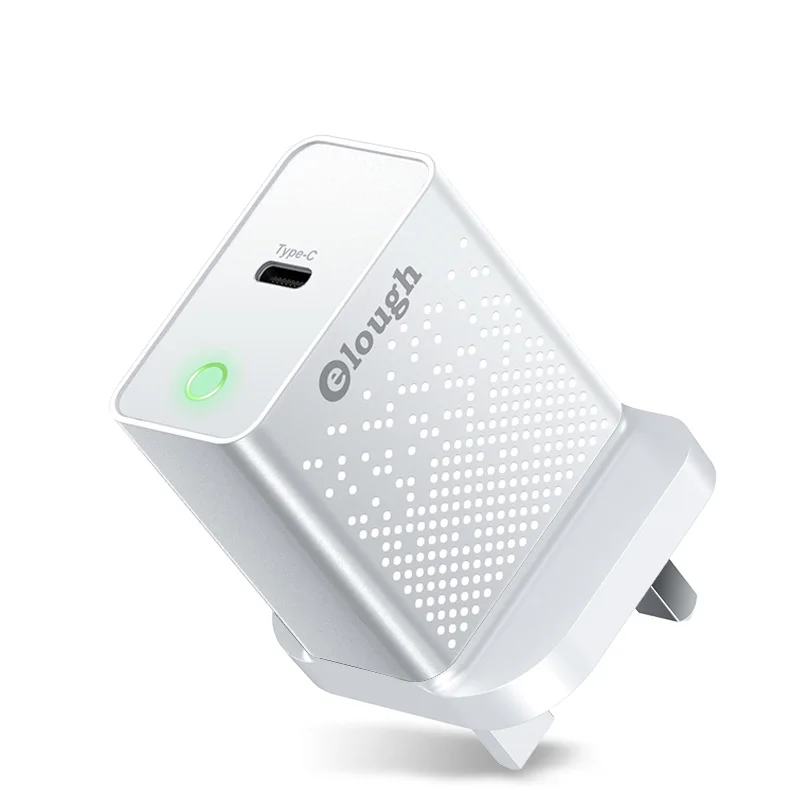 

Elough OEM customize logo type c usb charging adapter phone charger usb c port quick charge 3.0 pd charger, White and black