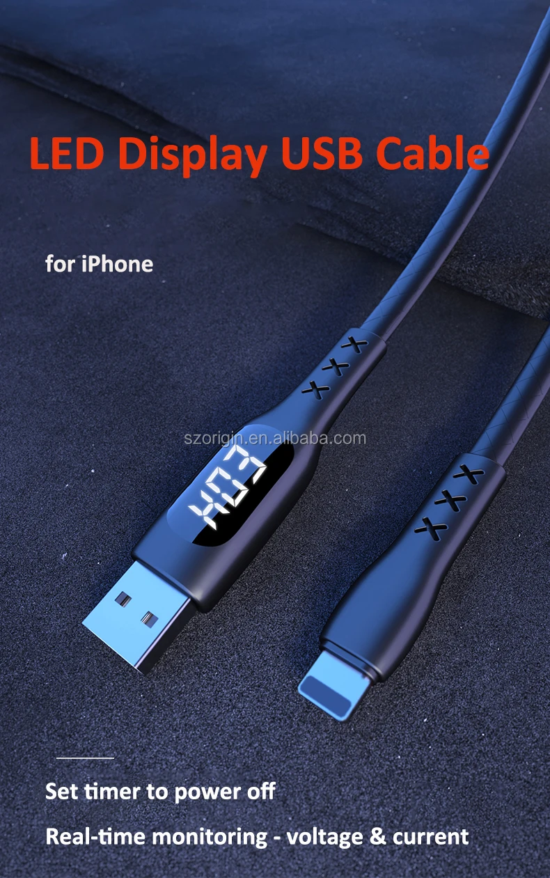 Custom 1.2m Ce Mfi Usb Data Charging Cable Digital Display Usb Cable