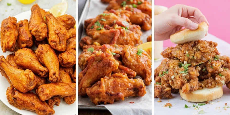 Assorted sides for hot chicken including slaw, pickles, and biscuits