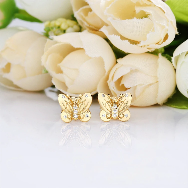 

The latest silver jewelry butterfly earrings zircon earrings gold mini earrings