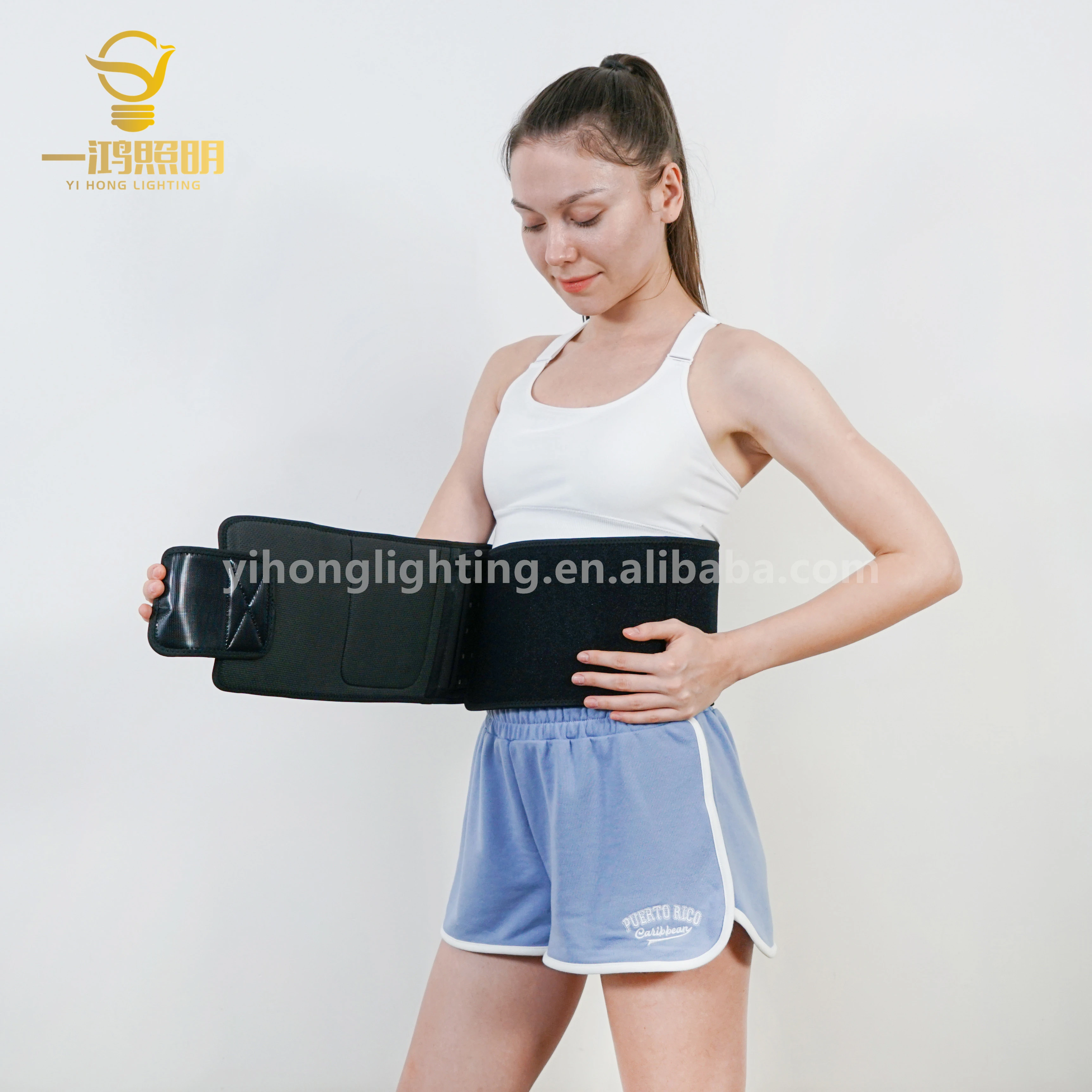 

Exclusive Production Unique Design OEM Near Infared 660nm 850nm Red Led Light Therapy Belt With Power Bank Pocket, Black