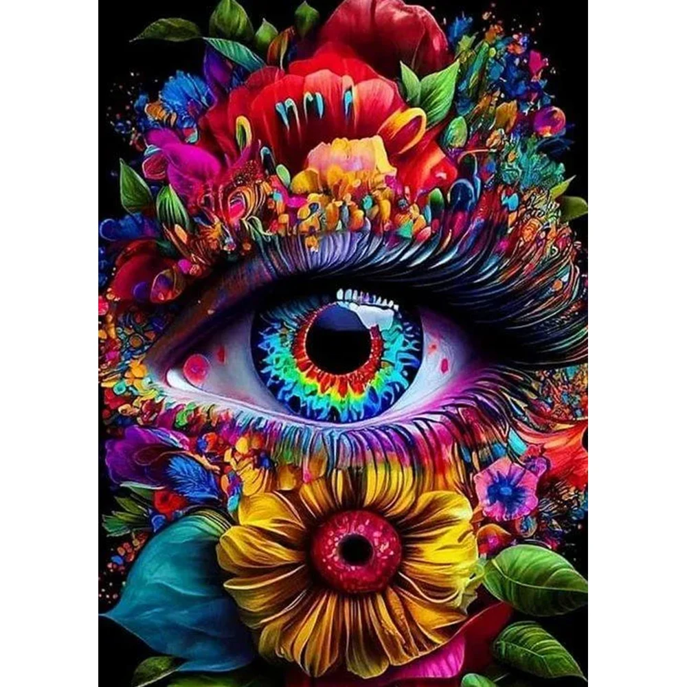 DIY Custom 30*40 5D Diamond Painting Kits butterfly Flower Eyes Mosaic Art Wonderful House Painting Printed Acrylic Materials
