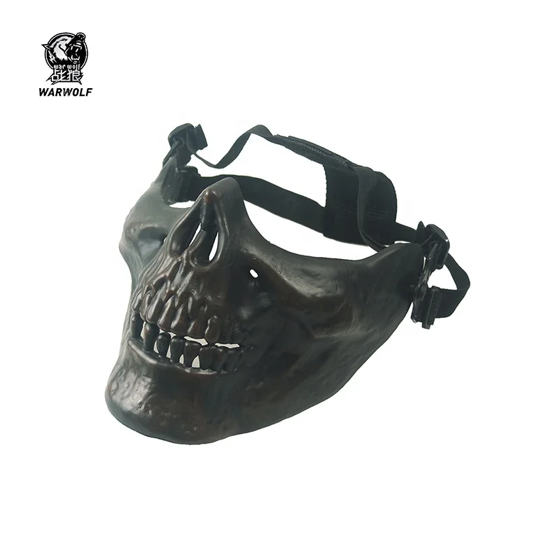 

M03 China supply reasonable price TPR custom military party mask halloween with special design, Bronze