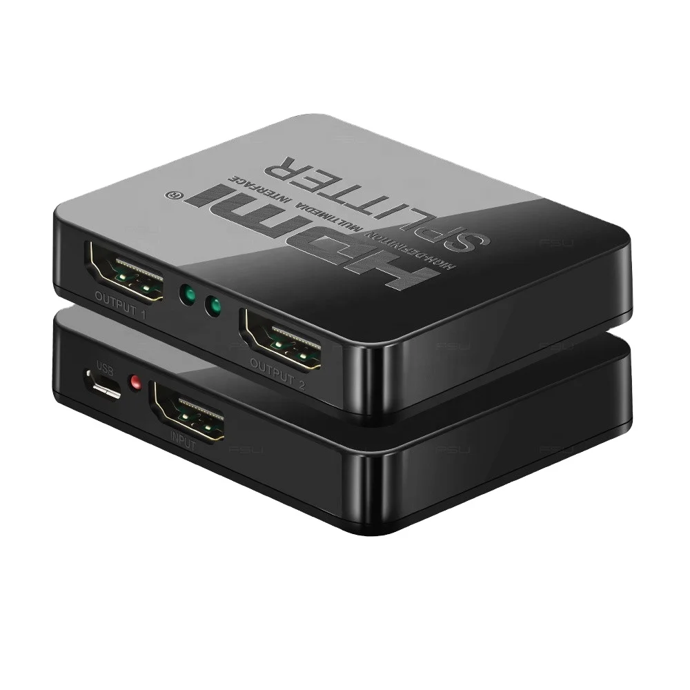 

HDMI 1.4 Splitter 1x2 1 One In 2 Two Out-Ultra HD 4K HDMI Adapter For Two Dual Monitors, Black