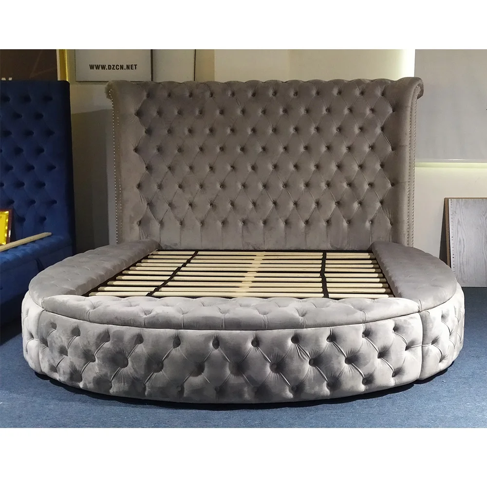 Dingzhi Furniture American Style Hot Design Double Wooden Bed Round Bed