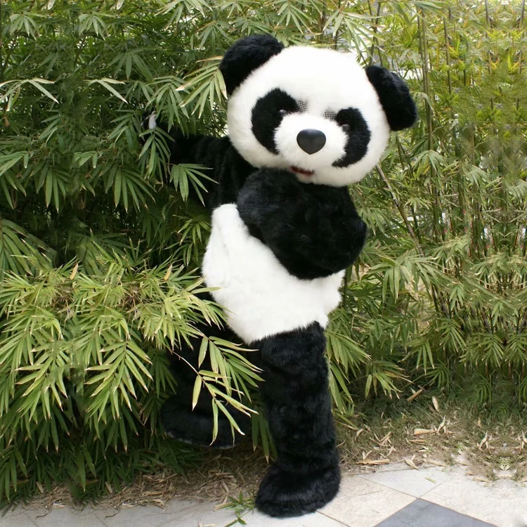 

OEM Fluffy Fur Chinese New Year Panda Mascot Costumes for 2020 ZOO Animal Costume Mascot, As picture