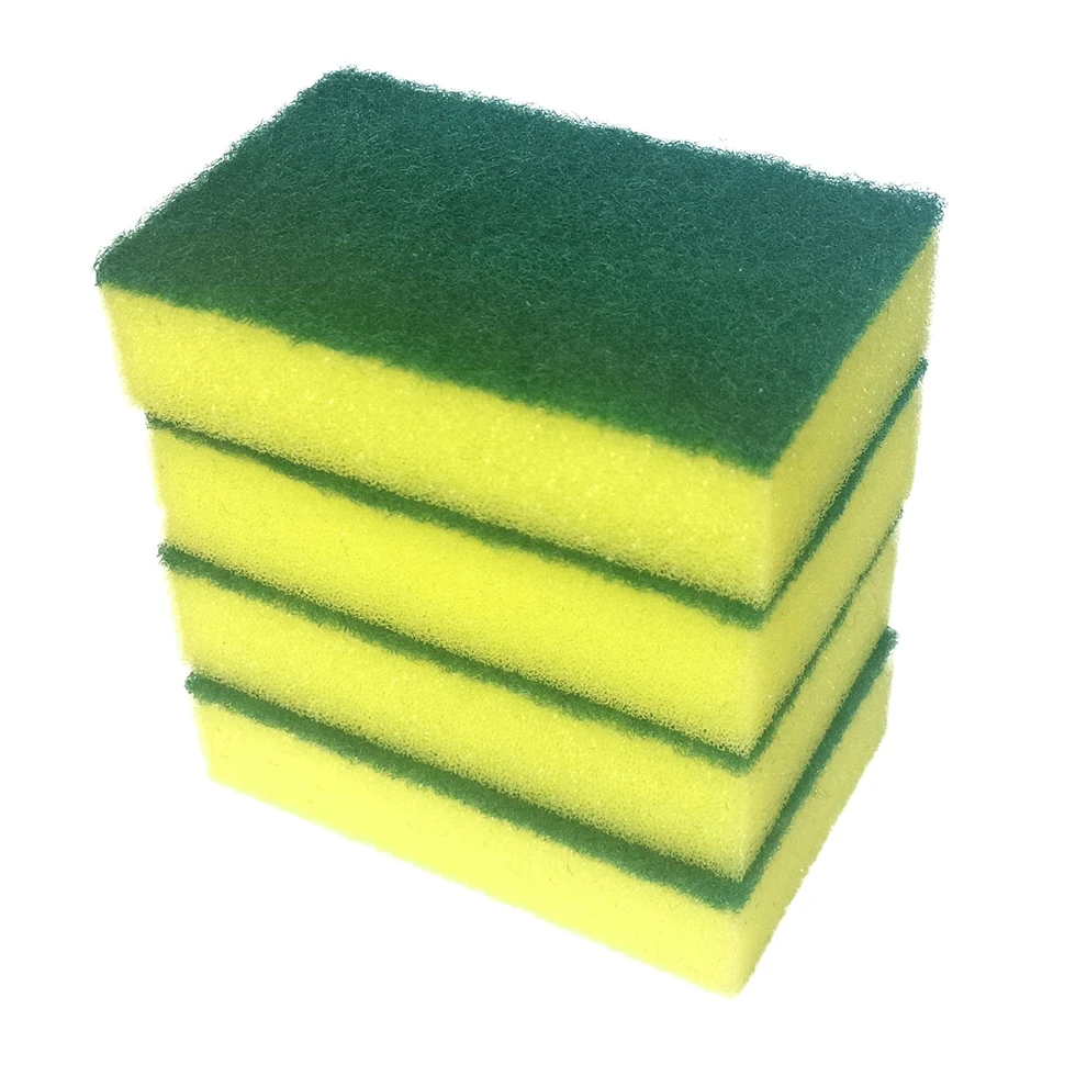 

Polyester Oem Green Easy Washing Heavy Duty Kitchen Scourer Sanding Cleaning Scouring Sponge Pad, Green/blue