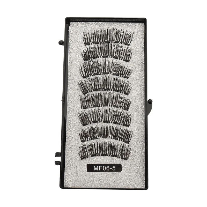 

8 pcs/2 pairs magnetic eyelashes with 5 magnets, reusable handmade 3D mink false eyelashes natural with magnetic tweezers