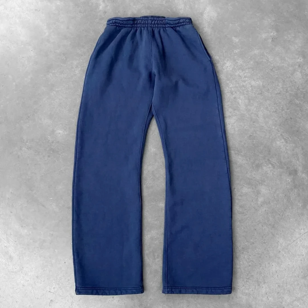 Custom logo Streetwear Baggy Sweat Pants Men Joggers High Quality Heavyweight Cotton Vintage Wide Straight Leg Flared Sweatpants