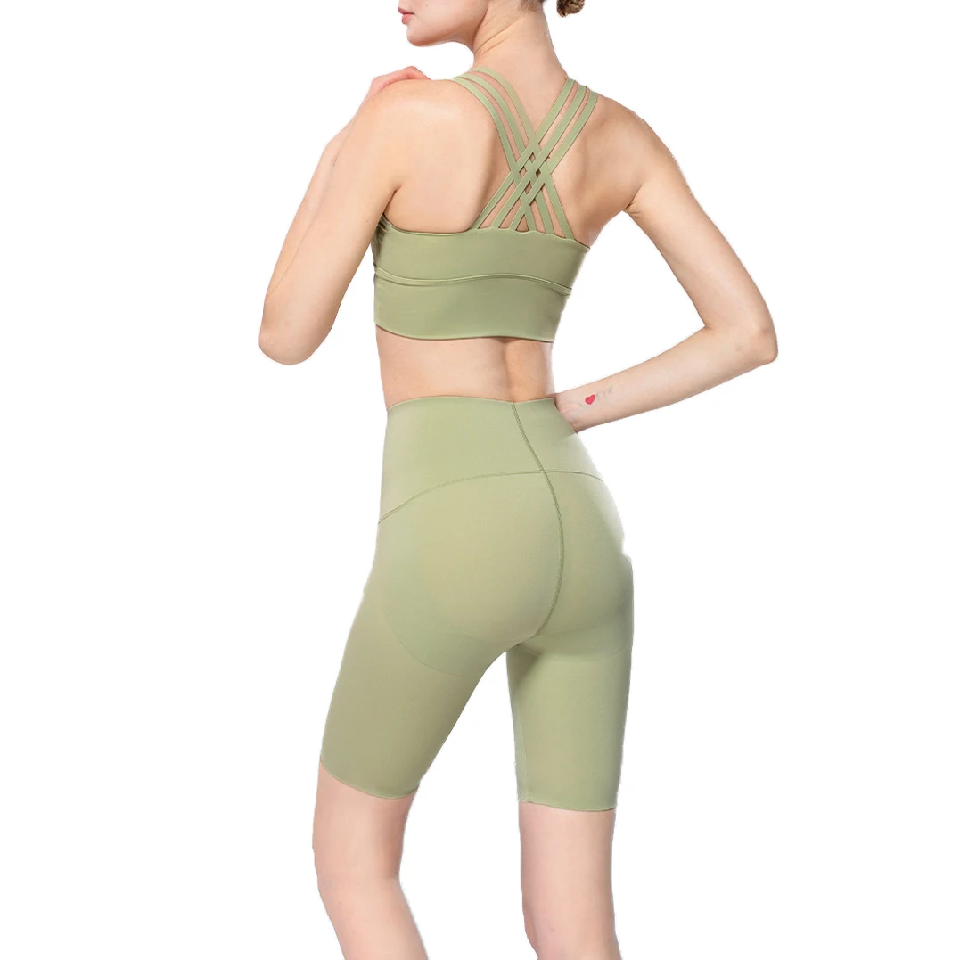 

High Waist Ladies Tight Fitness Seamless GYM Sexy High Waist Leggings And Sports Bra Set