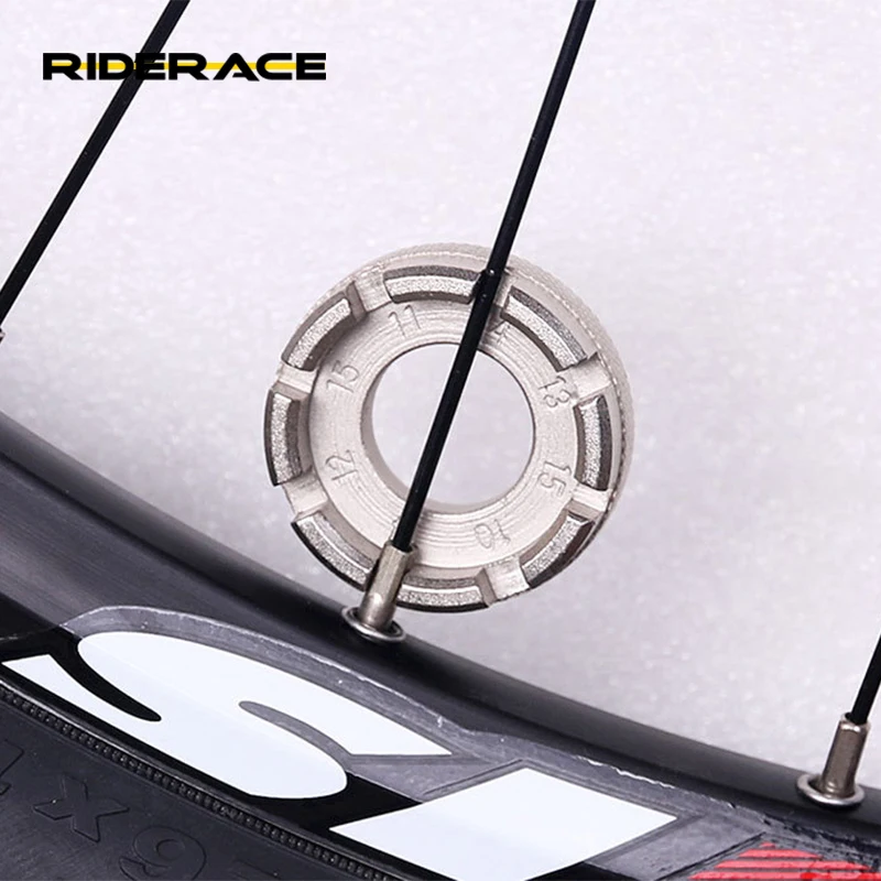 

Portable Bicycle Spoke Nipple Wrench Galvanized 8 Way Groove Wheel Rim Tool Set Adjuster Spanner Bike Repair Tools, Silver