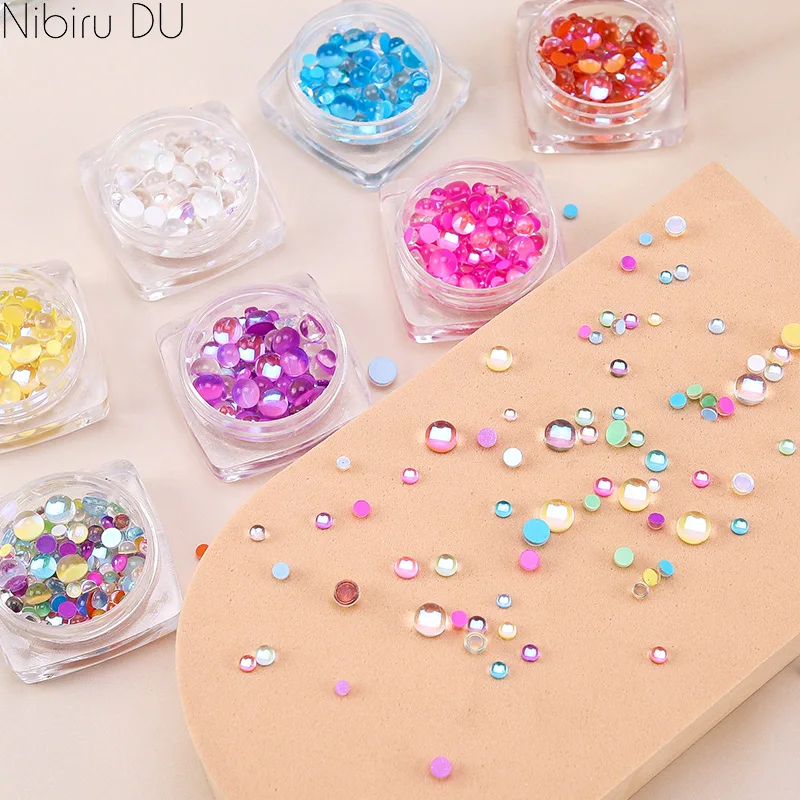 

Multi Size Nail Art Fine Decorative Art Round Rhinestones Multi Color Beads Small Jewelry Crystal Shiny Accessories