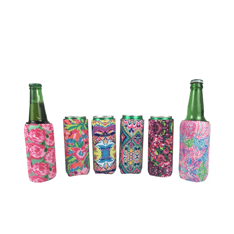 

Promotional Sublimation Advertising Custom Logo Printed Neoprene Beer Can Coozies Insulation Can Coolers, 15colors