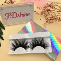 

Custom Packaging 27mm 5d mink eyelash with rainbow lash box full strip eyelashes