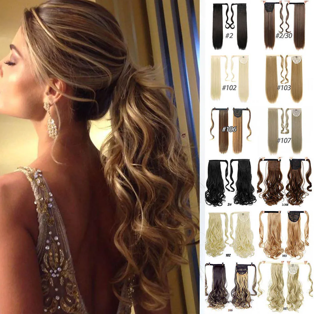 

Long Curly ClipClip In False Ponytail Hairpiece with Hairpins Synthetic Pony Tail Hair Extension