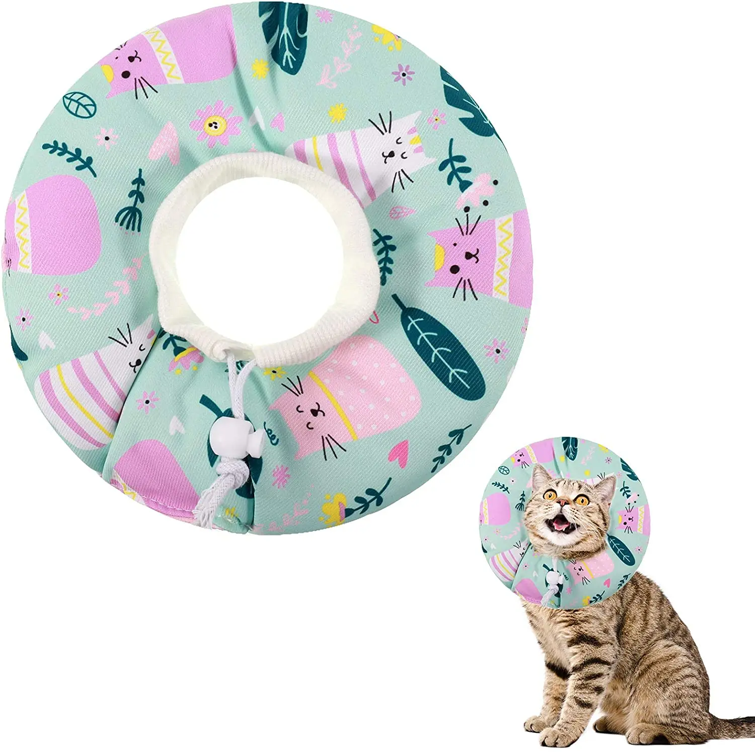 

Advocator OEM/ODM Cat Cone Pet Kitten Soft Protective Neck After Surgery Adjustable Healing Elizabeth dog recovery Collar Comfy, Customized color