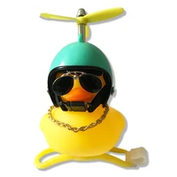 

Cute Soft Little Yellow Duck Flash Accessories Car Helmet Motorcycle Horn Rubber Duck Toy Bell Bicycle Light
