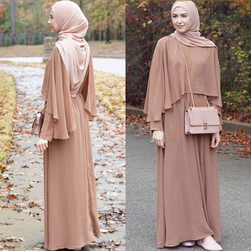 

MSL068 high quality Abaya 2021 Islamic clothing fashion Pure color cloak dress skirt Muslim woman quality comfort abaya