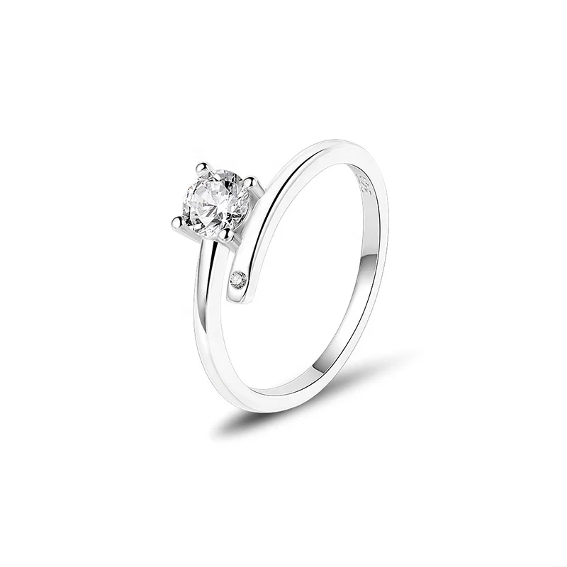 

Eternity band silver cubic zirconia jewelry women wedding CZ stone rings