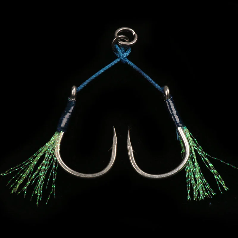 

Mustad High Carbon Steel Double Barbed hook Feather slow jigging hook