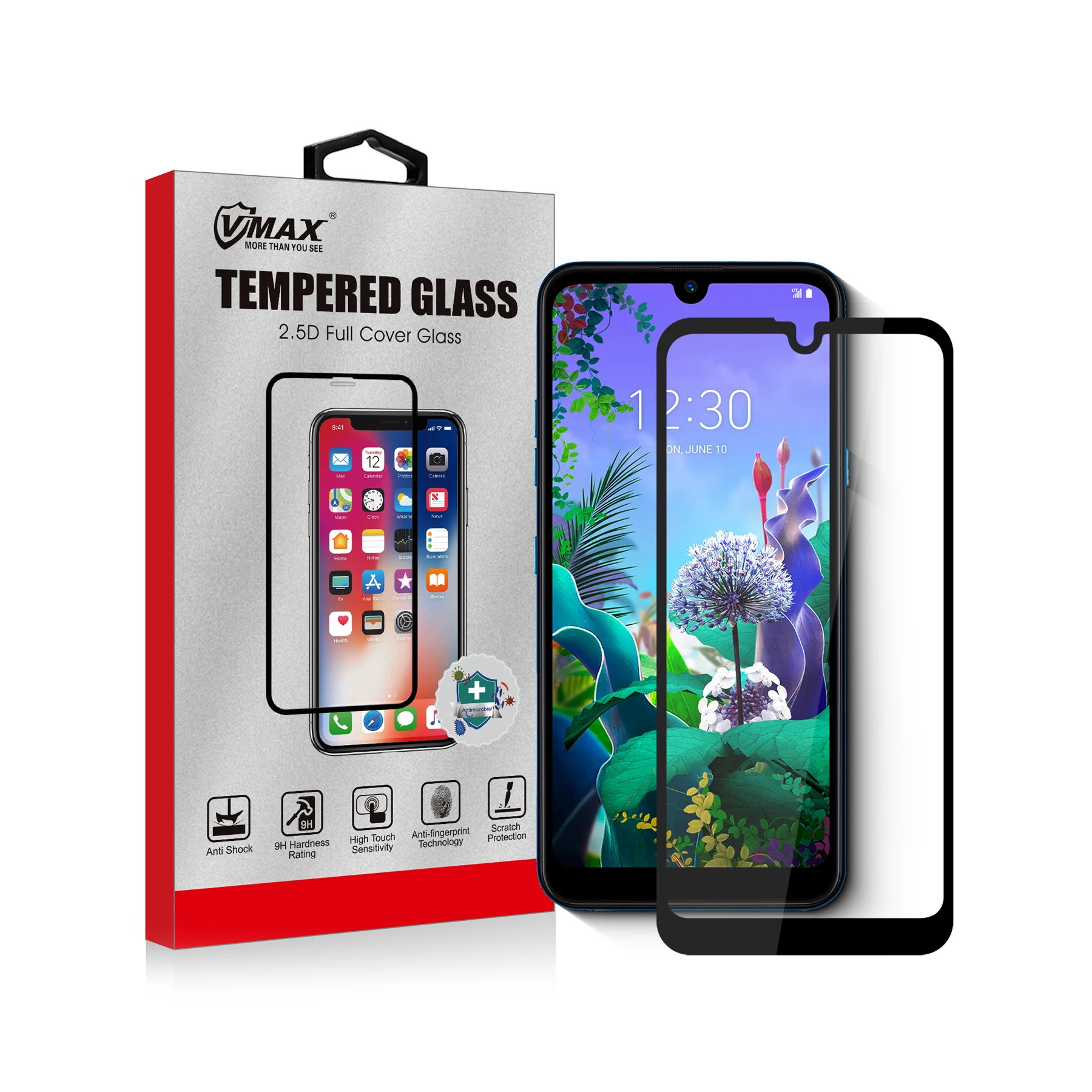 

Anti-Fingerprint Tempered glass screen protector, glass screen protector for LG q60