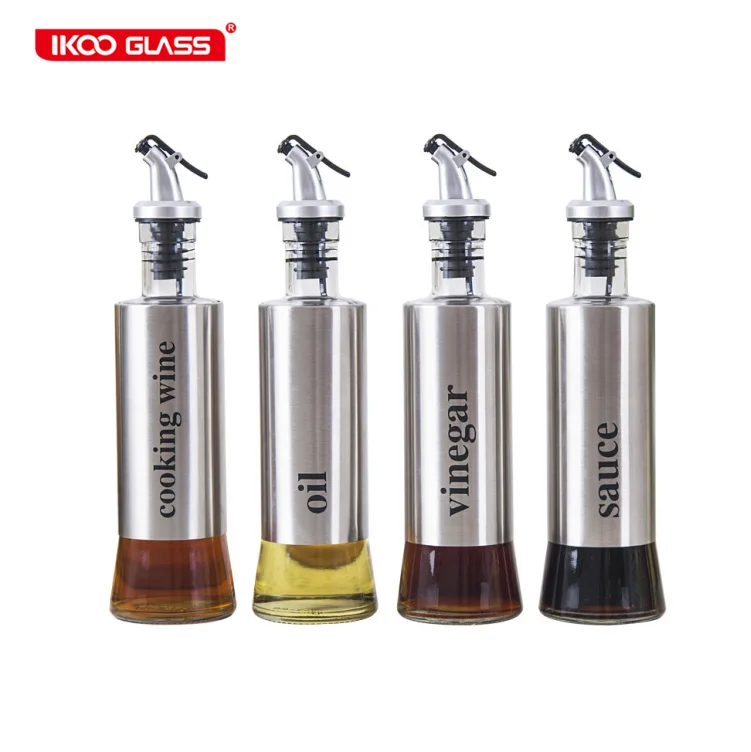 

BPA free Pouring Spouts Soy Sauce Container Glass Stainless Steel olive oil dispenser for Kitchen