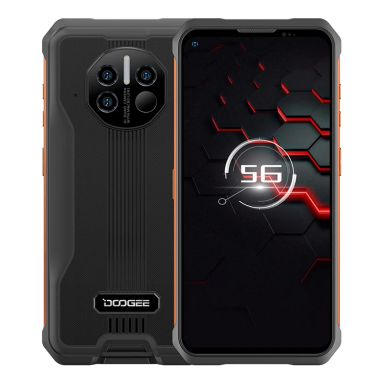 

Global Version 8500mah Android Doogee V10 5g Mobile Phone 48mp Nfc 6.39 Inch 8+128gb 33w Fast Charge Rugged Phone, Orange/black/red