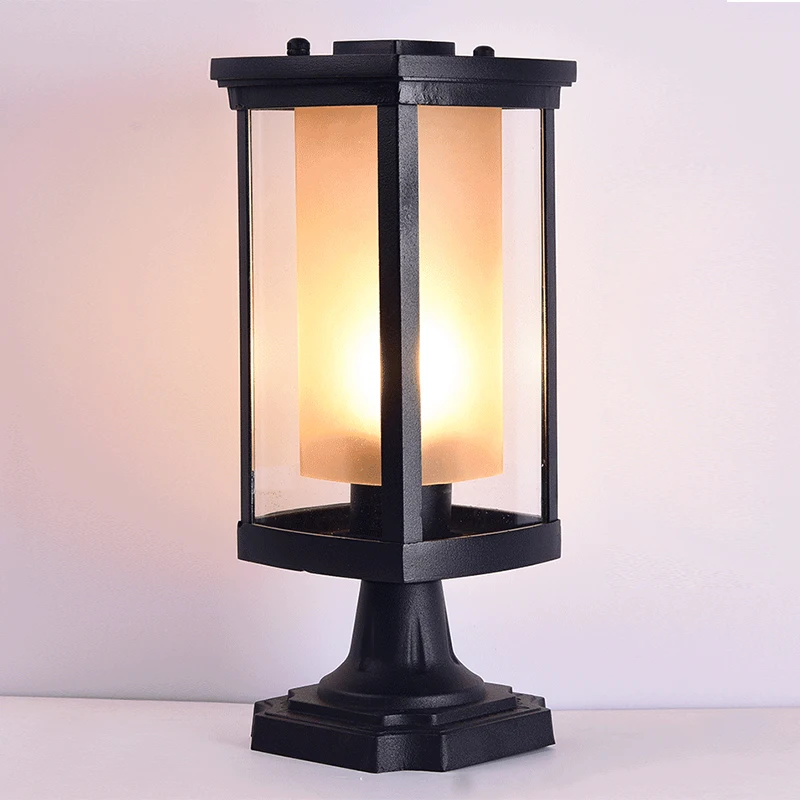 European Style Outdoor Solar garden stone main Gate Post Led Pillar Light decoration IP65 CE ROHS Certificate
