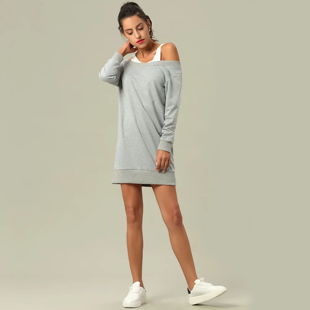 

Summer korean style cold shoulder grey patchwork girls short t shirt dress lounge wear ladies women casual dresses wholesale
