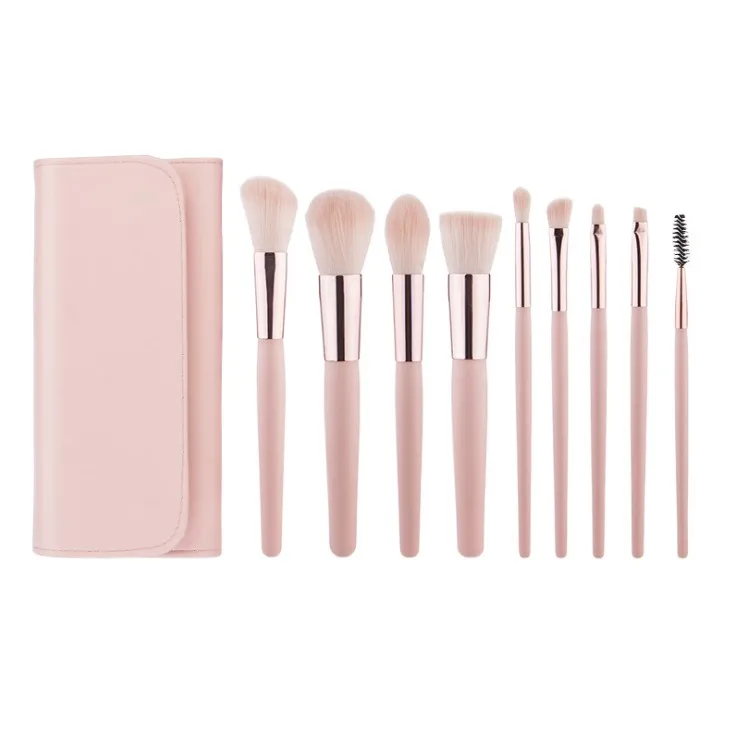 

Private Label Vegan Pink Makeup Brush Set with Bag