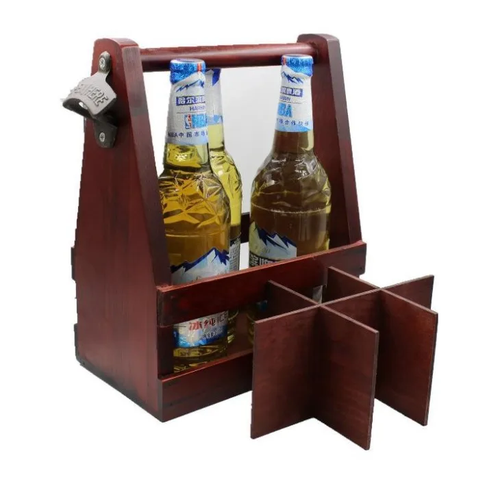 

Free sample home decoration 6 bottle holder storage in the home, Wood color
