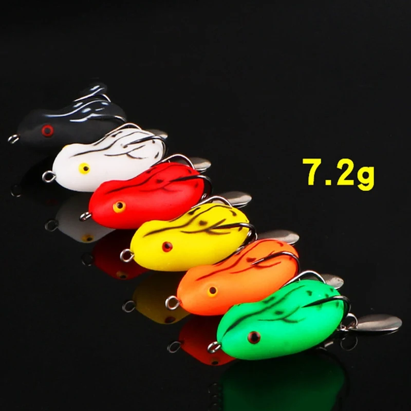 

Frog Soft Fishing Lures 7.2g Japan Plastic Silicone Bait Fishing Artificiais Topwater Fishing Tackle Wobblers, 6 colors