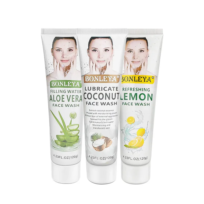 

Wholesale Private Label lemon Deep Cleansing Face Pore Face Cleanser/coconut aloe vera Organic Face Wash for Oily