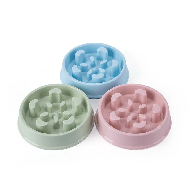 

New Design Healthy Slow Eating Stainless Steel Pet Feeding Water Bowl Dog Feeder Silicone Pet Food Bowl For Cats and Dogs, 3 colors