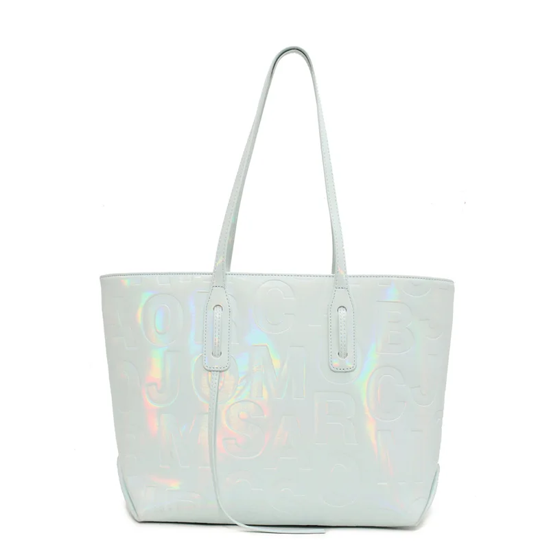 

Debossed font tote handbags for women luxury purses and handbags Rainbow color
