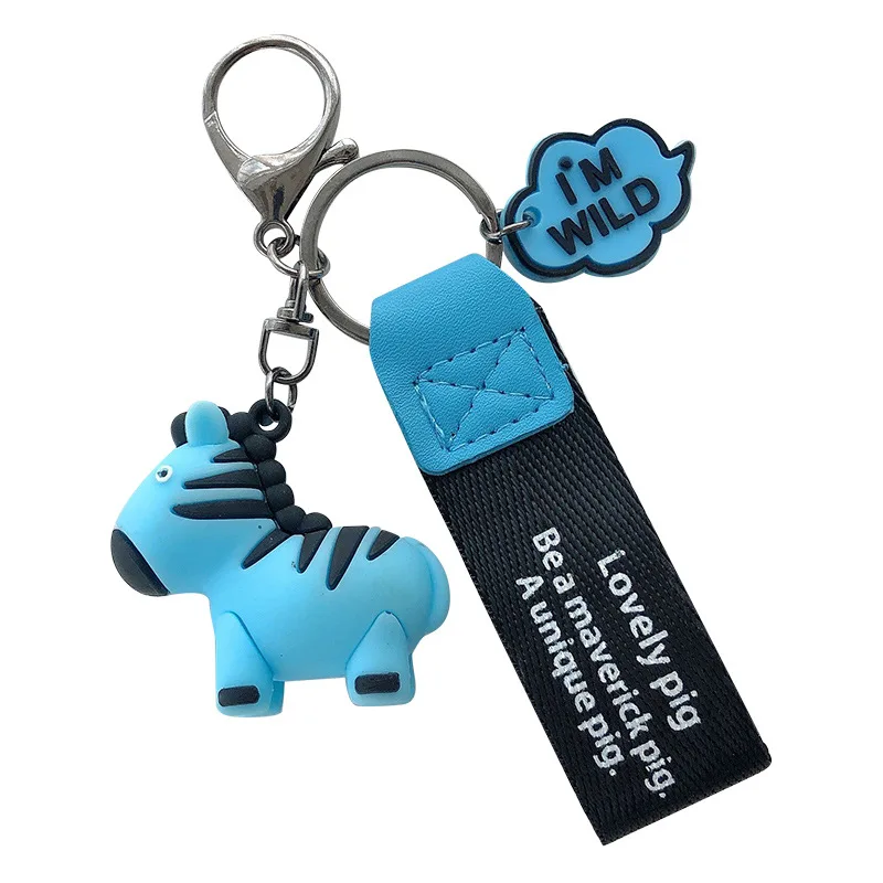 

Korean version of the creative new silicone doll leather rope key chain bag cross bag decoration car key chain pendant