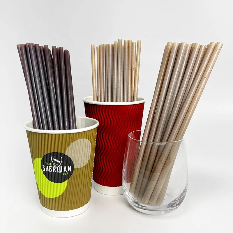 

100% Natural New Coffee Bean Bagasse Straw Drinking Beverage Food Grade Eco Biodegradable Compostable Coffee Grounds Straw