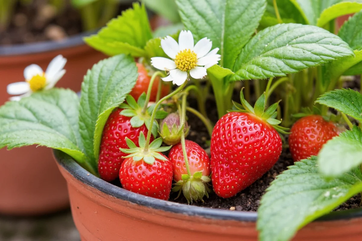how to plant strawberries in pots