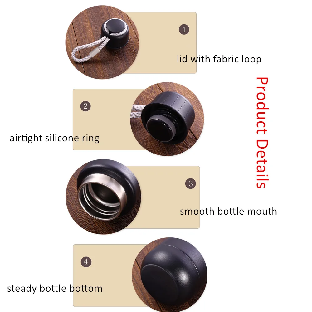 Leak-Proof & Spill Proof 18oz Double-Walled Vacuum Insulated Sports Flask Stainless Steel Water Bottle with Large Mouth Opening