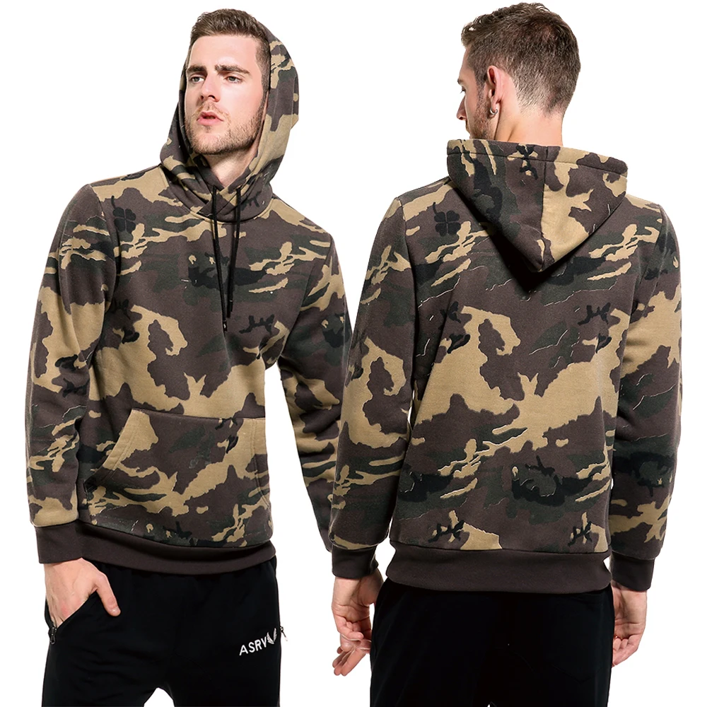 

holesale Long-Sleeve Pullover Blend Fleece Jogging Men Tracksuit Sweatshirts Men's Camouflage Custom Hoodies with Kanga Pocket, Customized colors